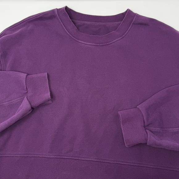 Lululemon Tops - Lululemon Perfectly Oversized Crop Crew Purple Sweatshirt Size 8